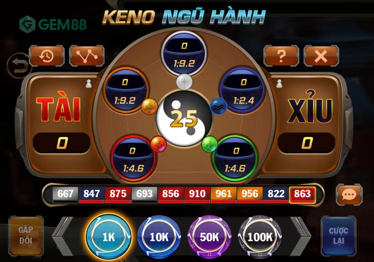 Khám Phá Trò Chơi Keno Ngũ Hành Tại Gem88 Đầy Kịch Tính