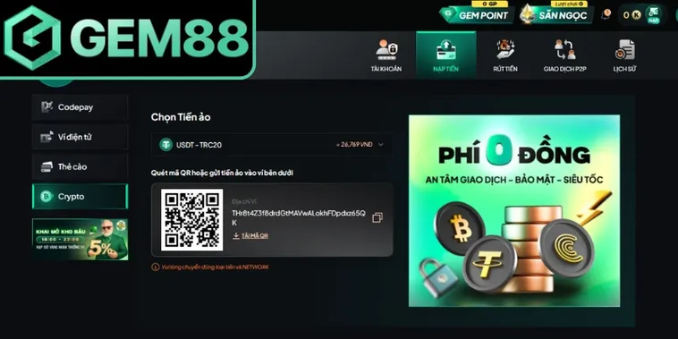 Nạp Tiền Bằng Tiền Điện Tử Tại Gem88 Hướng Dẫn Các Phương Thức Thanh Toán An Toàn Siêu Nhanh