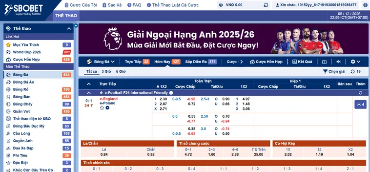Trải Nghiệm Đẳng Cấp Thể Thao SBO Sports Tại Gem88 Sôi Động