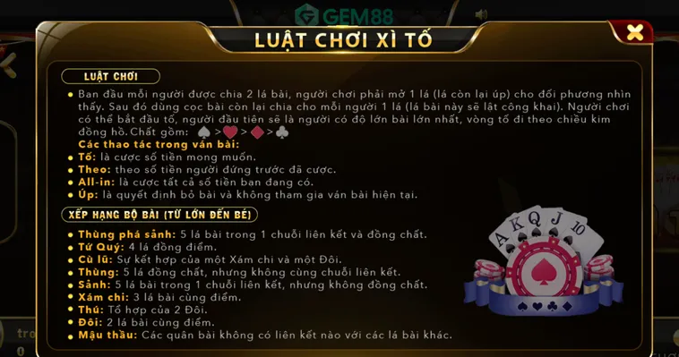 Xì Tố Tại Gem88 Trải Nghiệm Đỉnh Cao Đấu Trí Cùng Những Cao Thủ Hàng Đầu